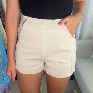 She + Sky faux leather shorts